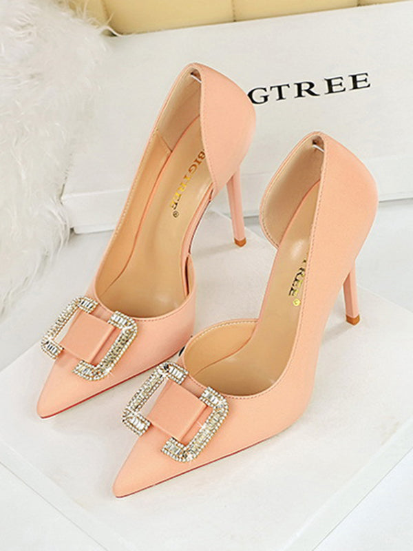 Pointed-Toe Shallow Cut Pumps Scarpin Salto