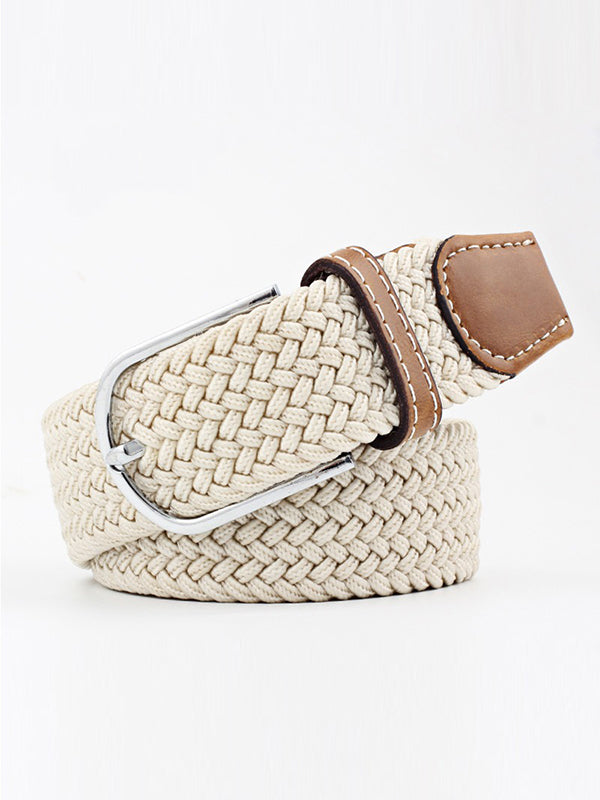 20 Colors Simple Contrast Color Weave Belt