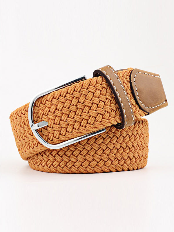 20 Colors Simple Contrast Color Weave Belt