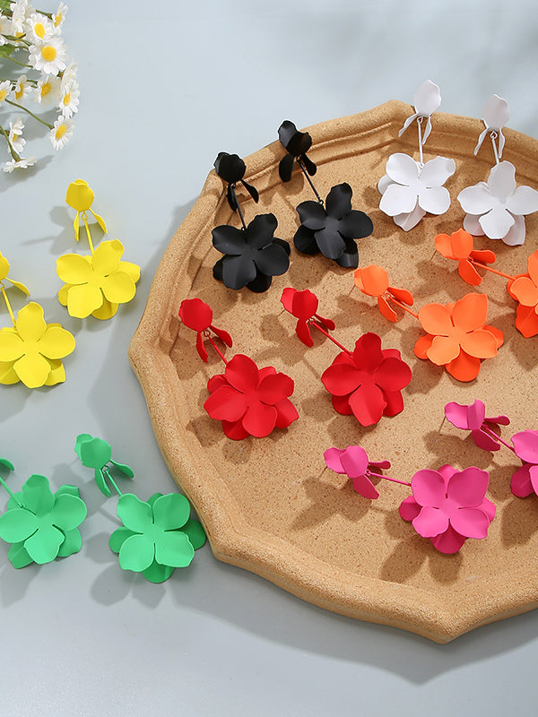 Flower Shape Drop Earrings Earrings Accessories