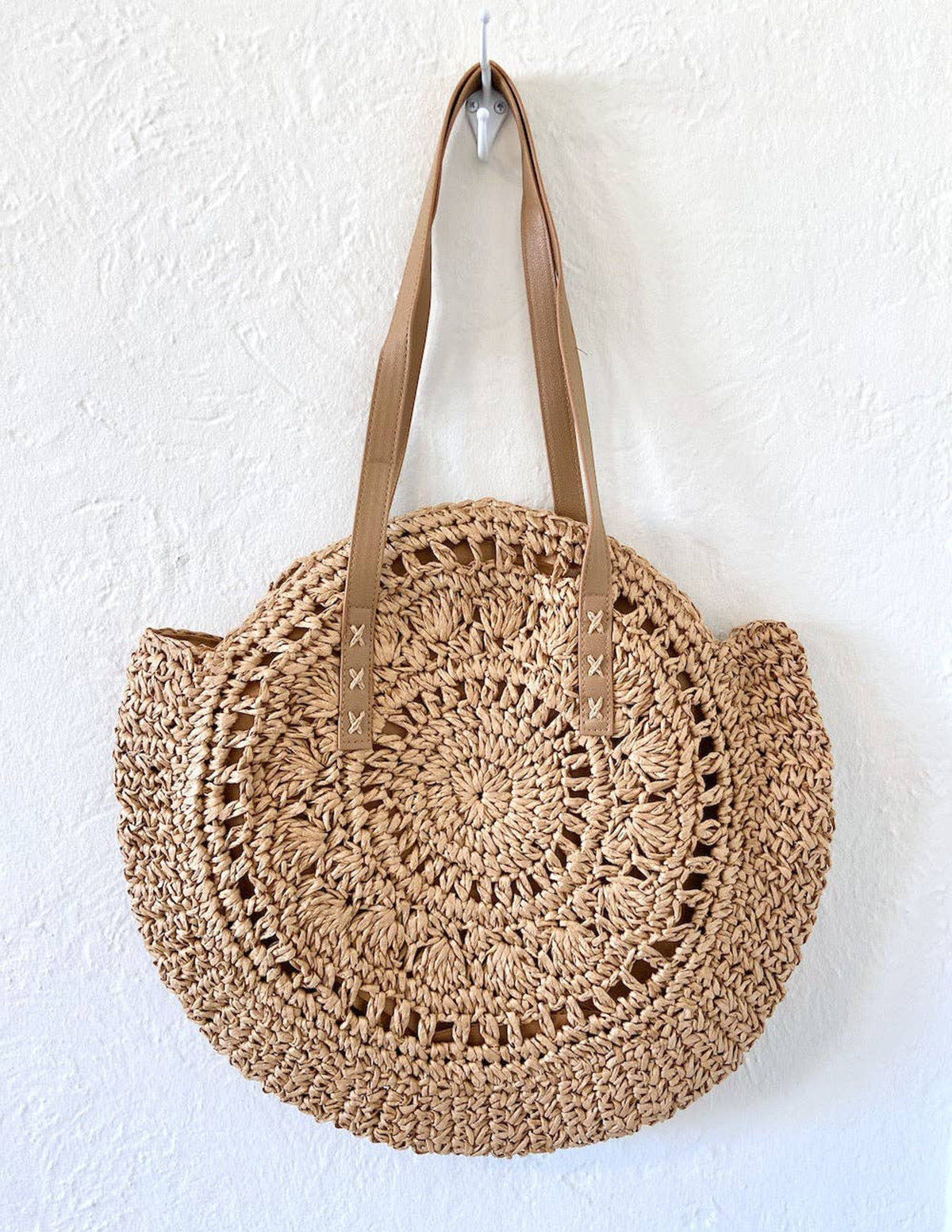 Round Straw Tote Bag