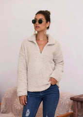 Cozy Plush Half-Zip Sweater Jacket