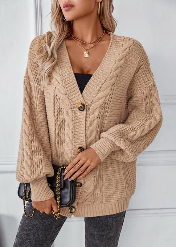 Cozy Vintage Knit Cardigan - Single-Breasted Women's Sweater