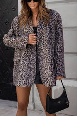 Animal print beige and black jacket