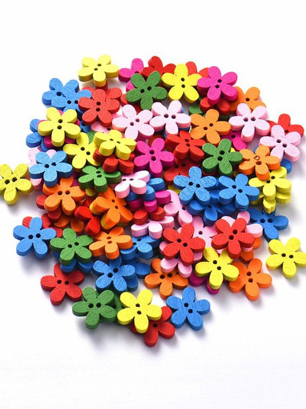 DIY Candy Color Flower Sewing Buttons