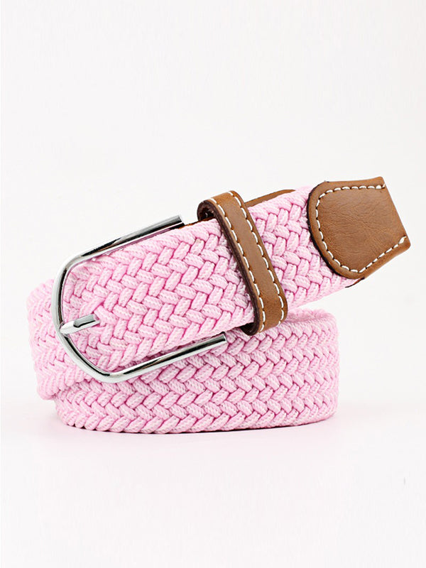 20 Colors Simple Contrast Color Weave Belt