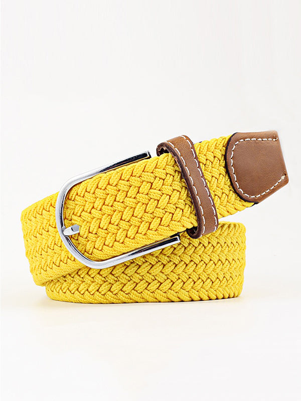 20 Colors Simple Contrast Color Weave Belt