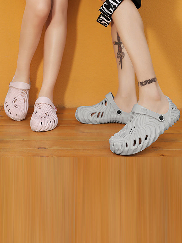 Hollow Round-Toe Crocs Slippers