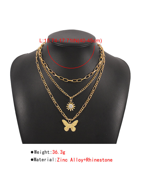 Butterfly Shape Layered Necklaces Accessories