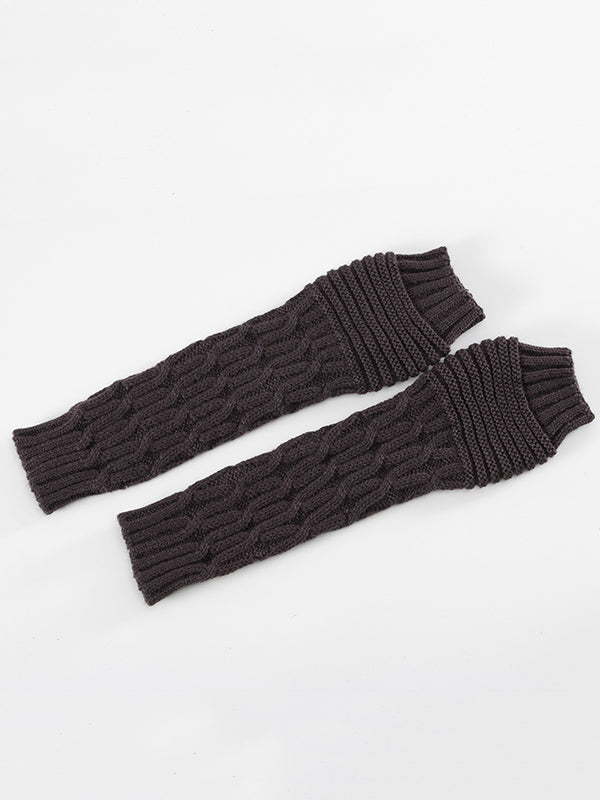 Solid Color Keep Warm Jacquard Knitted Sleevelet