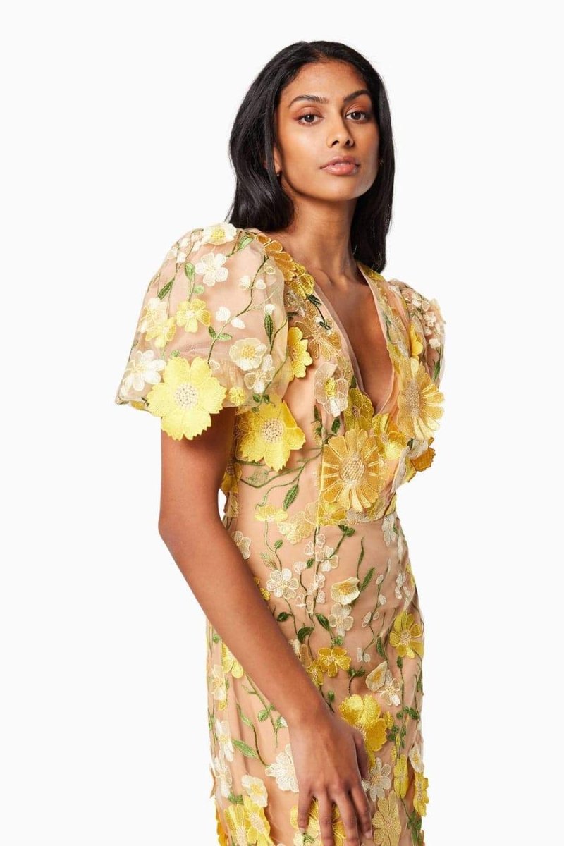 Sally V-neck Floral Midi Dress