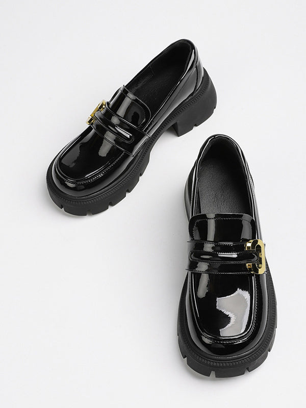 Round-Toe Split-Joint Loafers