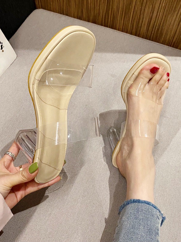 Open Toe Transparent Platform Shoes Sandals