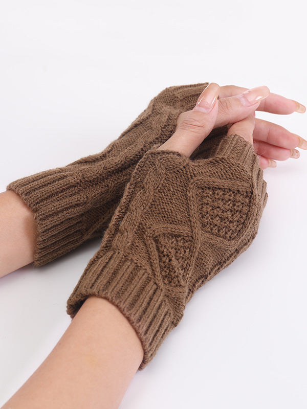 Simple 9 Colors Jacquard Knitting Gloves