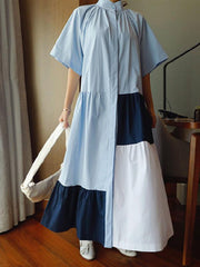 Loose Split-joint A-line Long Dress