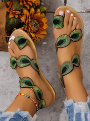 Embroidered Open Toe Split-Joint Sandals