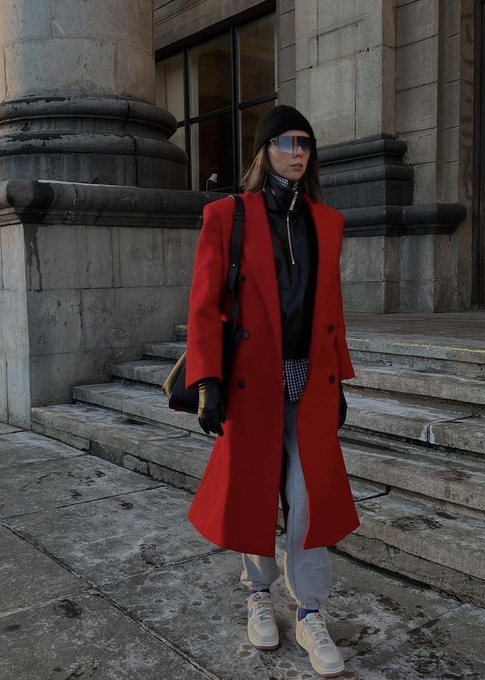 Bold Scarlet Longline Coat