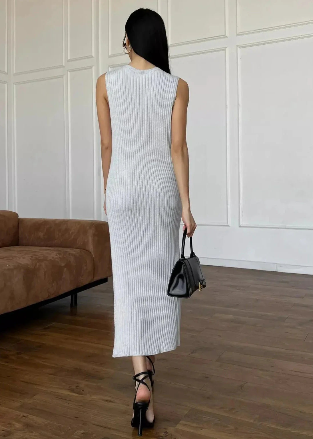 Chic Sleeveless Ribbed Maxi Dress