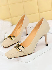 Shallow Cut Split-Joint Square-Toe Pumps