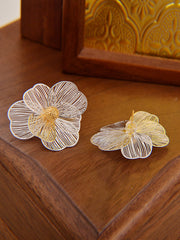 Contrast Color Flower Shape Hollow Earrings Accessories