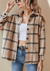 Classic Plaid Button-Up Jacket - Casual Layering Essential