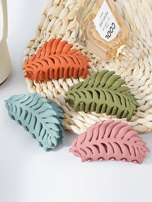 Hollow Leaves Shape Solid Color Hair Clips