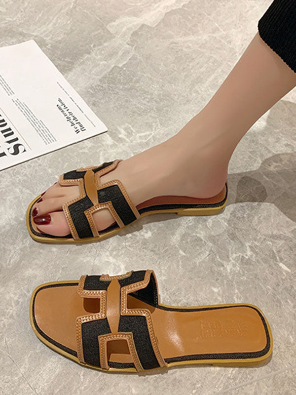 Hollow Open Toe Split-Joint Sandals Slippers