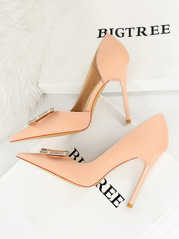 Pointed-Toe Shallow Cut Pumps Scarpin Salto