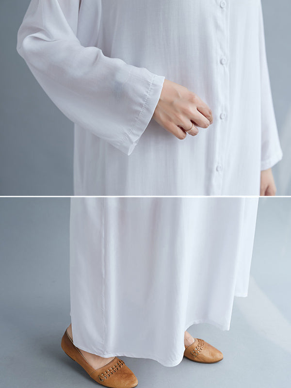 Original Solid Round-Neck Shirts Dress