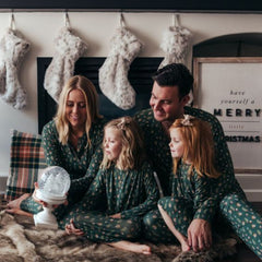 Green Christmas Tree Fmalily Matching Pajamas (with Pet's dog clothes)