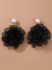 Three-Dimensional Flower Drop Earrings