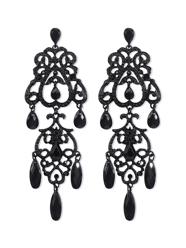 Geometric Tasseled Drop Earrings