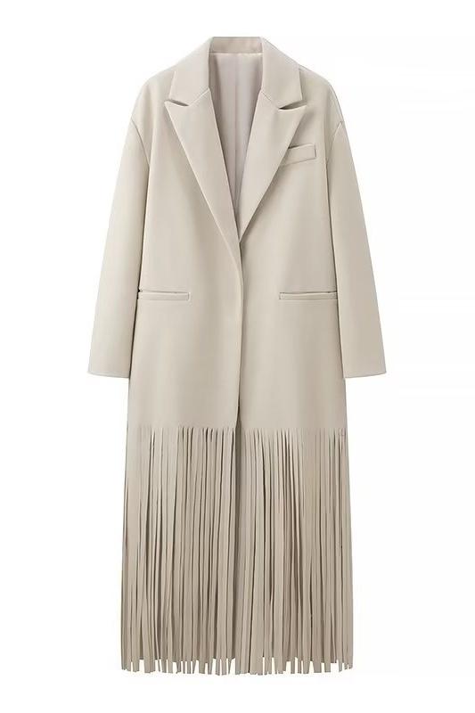 Anne Tassel Lapel Fleece Overcoat