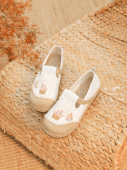 Cactus Rose | Kelilah Embroidered Linen Loafer - Apricot