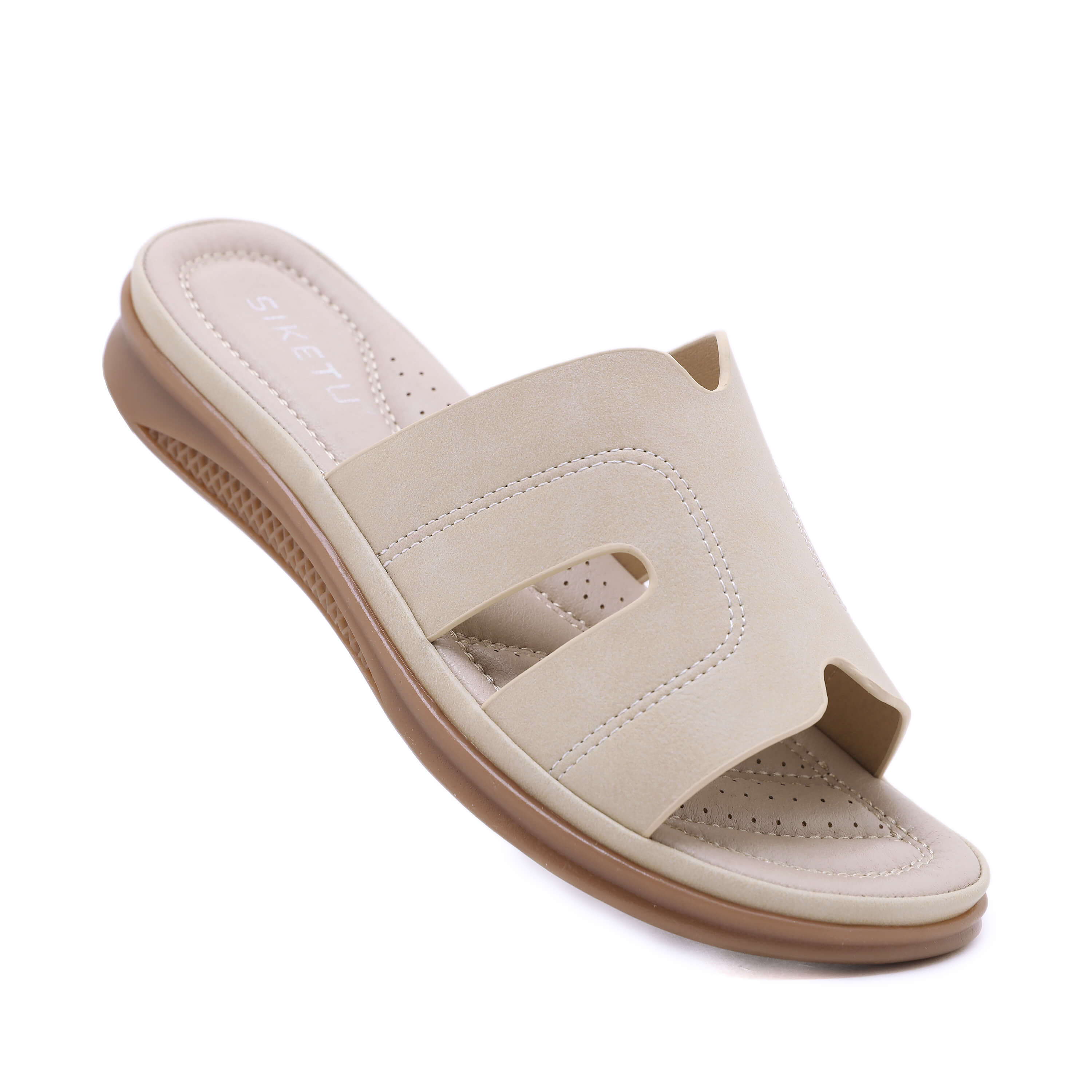 Siketu | Off the Coast Cushioned Flat Sandals - Apricot