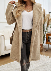 Teddy Longline Pocketed Coat - Neutral