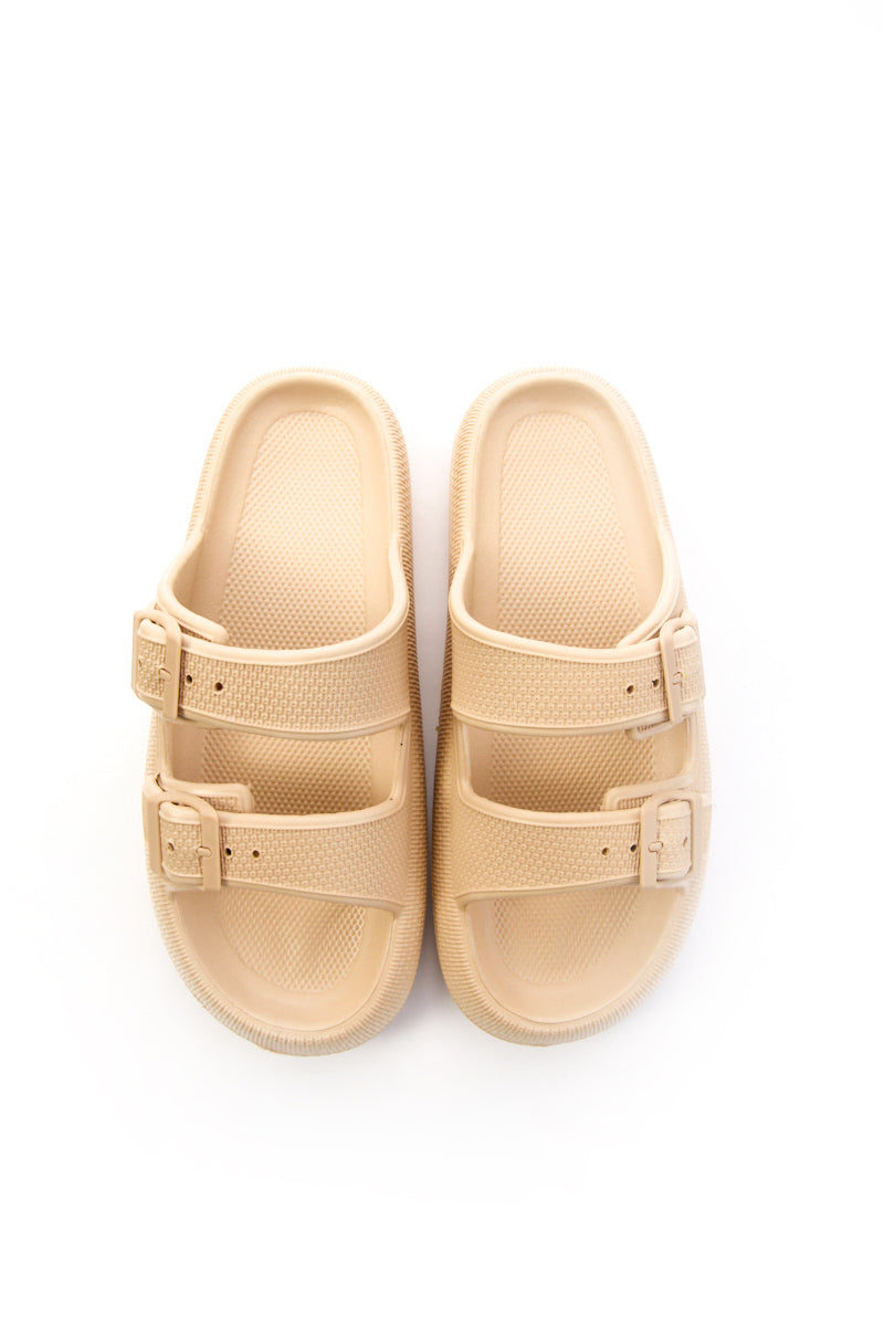 Maibulun | Marshmallow Step Double Strap Sandal - Apricot