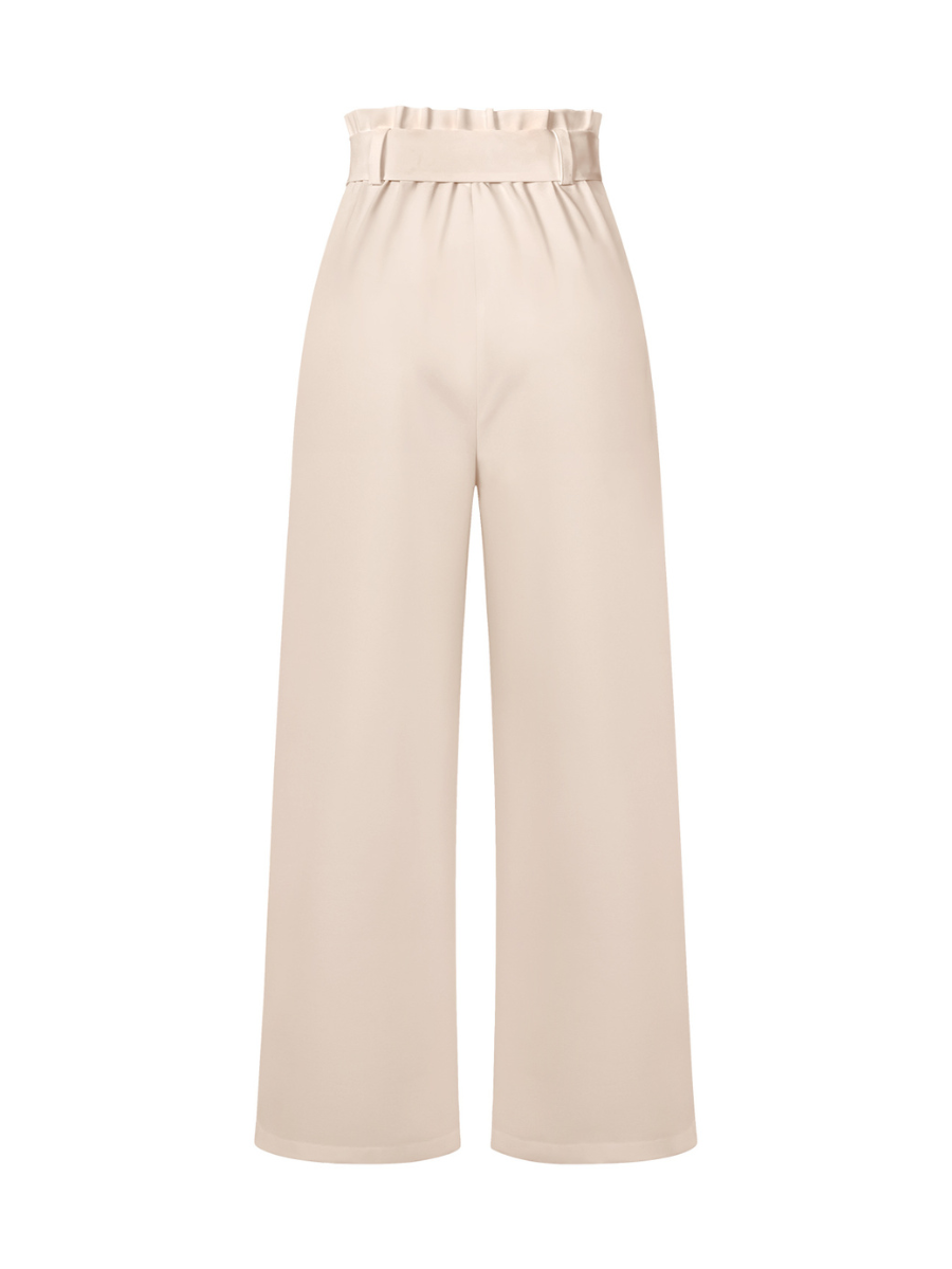 Iconic High Rise Pocketed Trouser Pants - Apricot