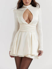 Ivory Bow Mini Dress