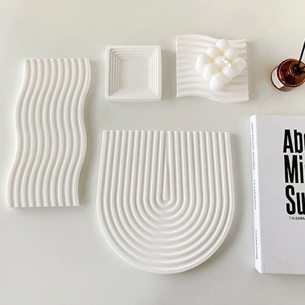 Nordic White Wavy Trays