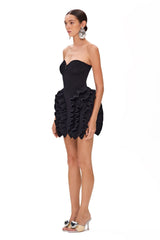 Jenny Strapless Ruffled Knit Mini Dress