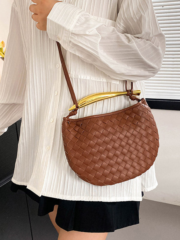 Geometric Shiny Woven Crossbody Bags Handbags