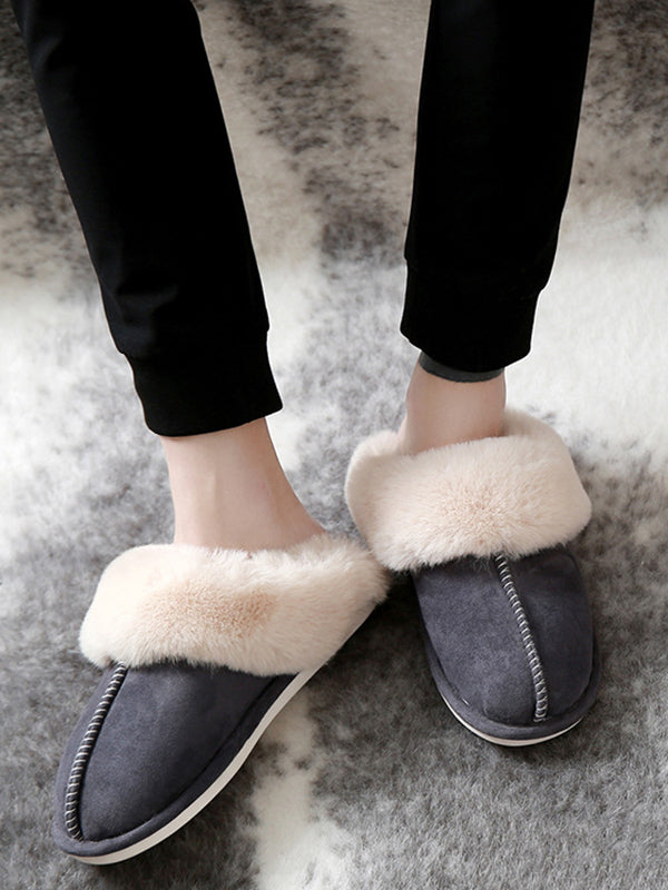 Indoor Warm Faux Fur Non-Slip Keep Warm Slippers