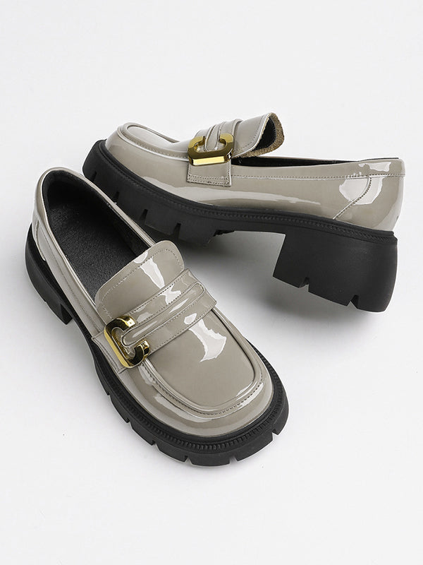 Round-Toe Split-Joint Loafers