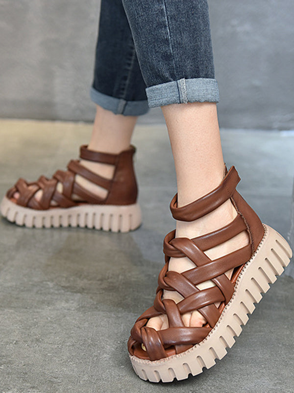 Casual Hollow Gladiator Shoes Platform Sandals