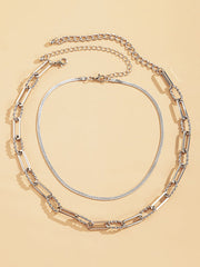 Chains Double Layered Solid Color Necklaces Accessories