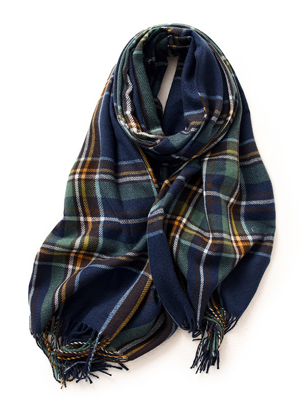 Plaid Tasseled Shawl&Scarf