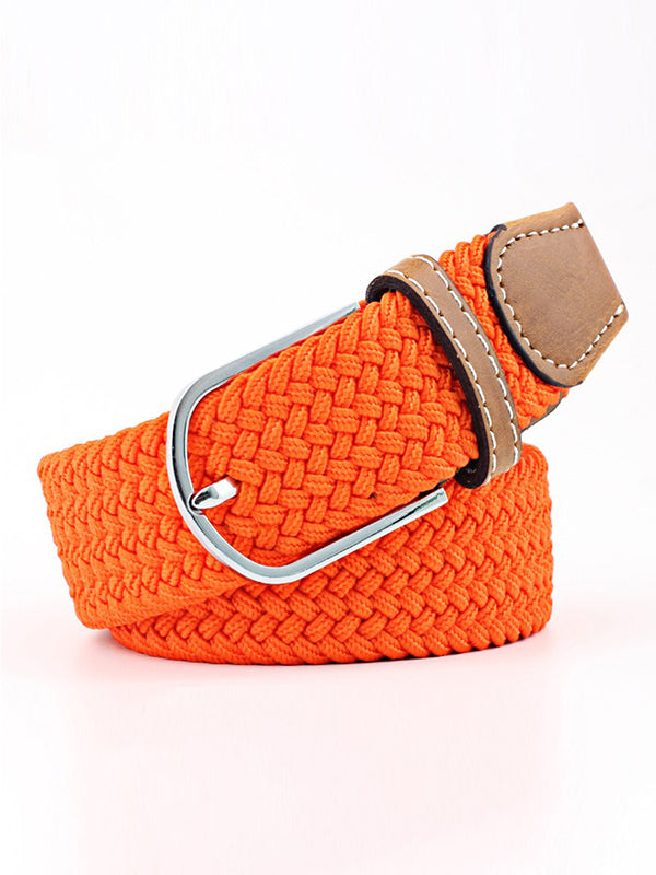 20 Colors Simple Contrast Color Weave Belt