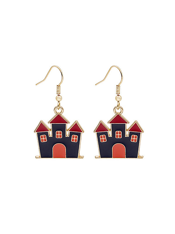 Geometric Halloween Drop Earrings