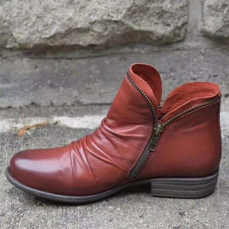 Women's Vintage Zip Ankle Boots